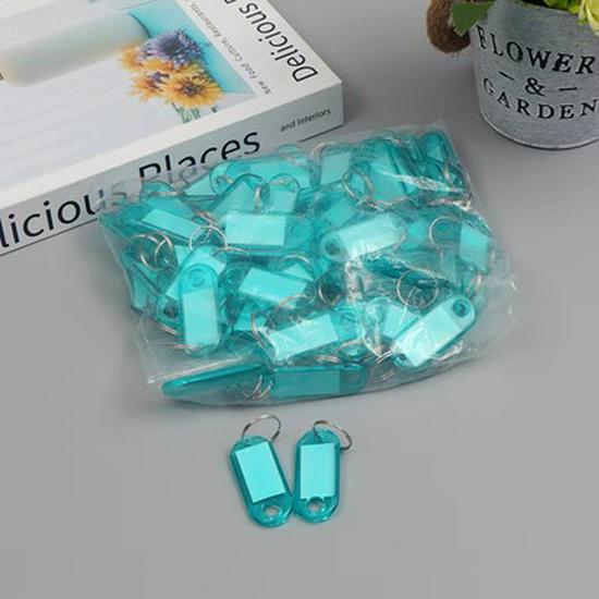 Colored Transparent Plastic Key Tag with Writable Number Label for Classification