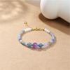 Arvaleff Fashionable Blue Aventurine, White Jade, and Amethyst Beaded Bracelet