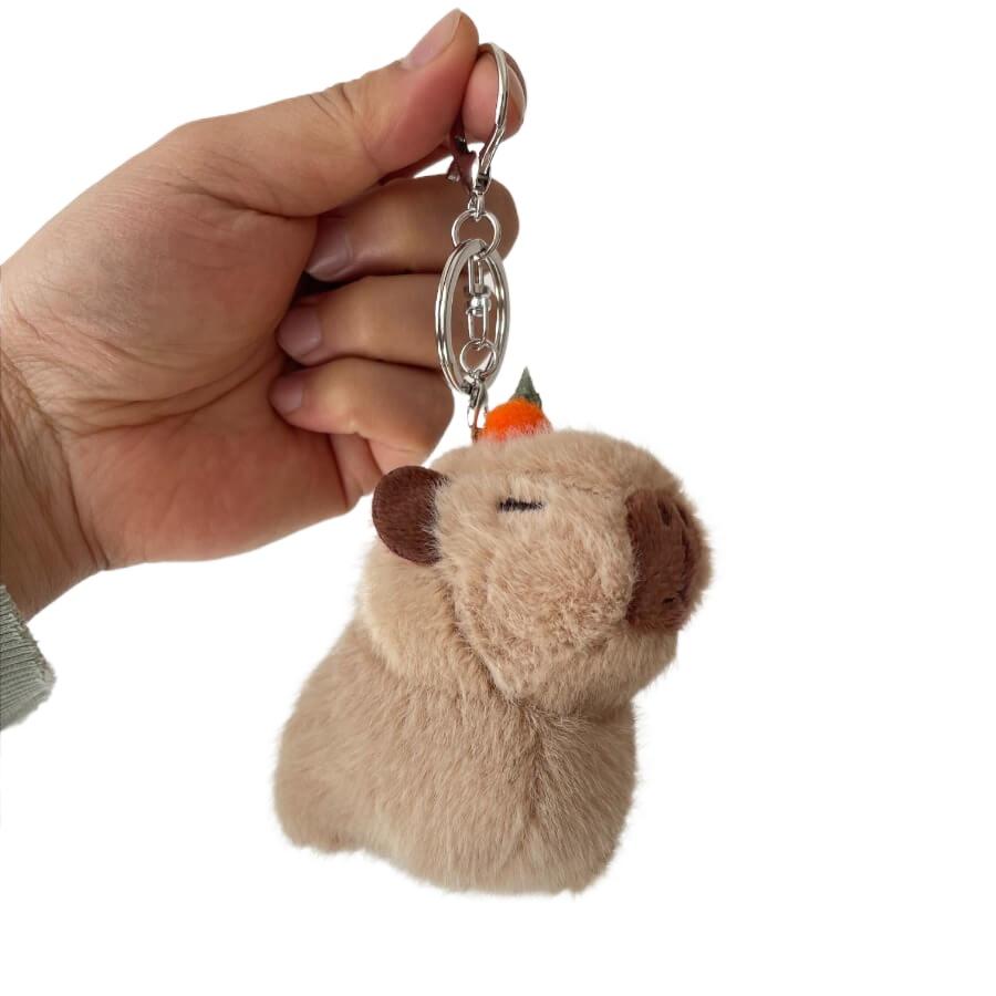 Kapybara plyšový prívesok na kľúče Capibara plyšová hračka prívesok Kawaii taška kľúčenka roztomilé plyšové zvieratká bábiky dekorácia auta vianočný darček