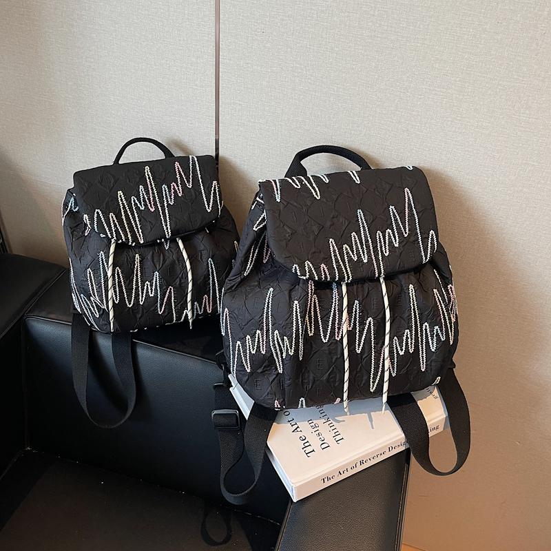 Women's Lightweight Sports Backpack Colorful Embroidered Backpack