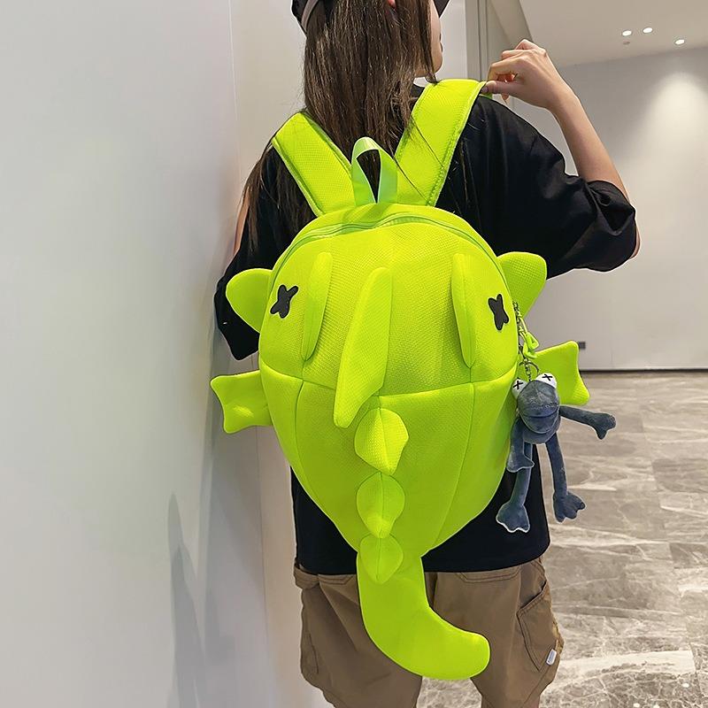 New ugly cute funny personality big shark backpack men and women casual light large capacity backpack