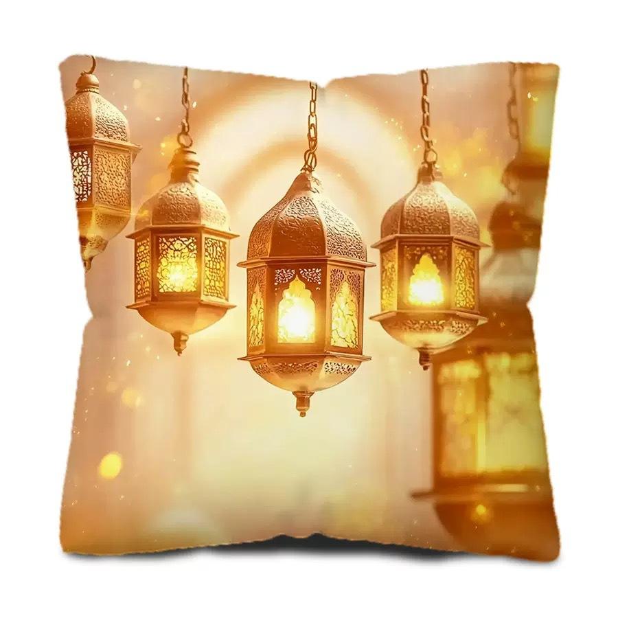 

New Moon Lantern Floral Pillow Case Festive Sofa Cushion Case Bedroom Pillow Case 45 * 45Cm