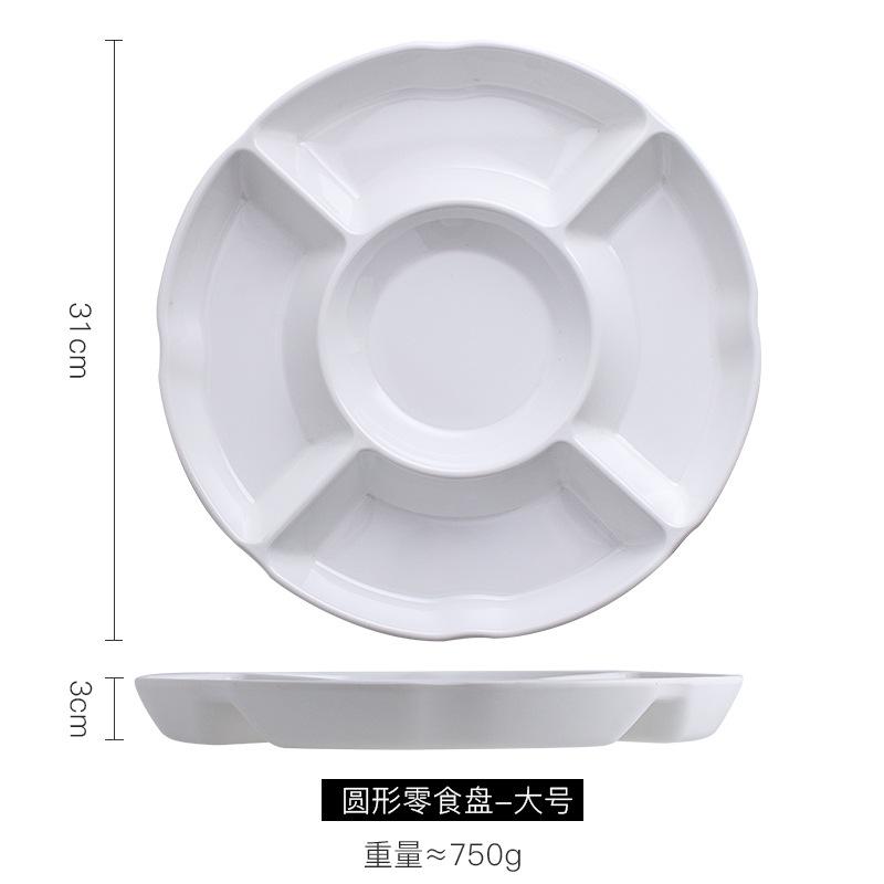 Commercial Divided Dining Plate Imitation Porcelain Melamine Tableware