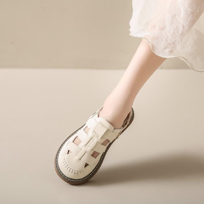 New Women's Roman Style sandals--Hollow Out Breathable Two Wear Comfortable Wearing Wearable and Durable Flat Shoes