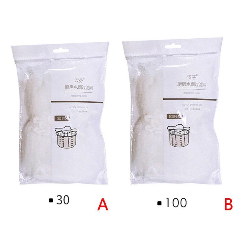 30/100pcs Sink Filter Mesh Kitchen Trash Bag Prevent The Sink From Clogging Filter Bag For Bathroom Strainer Rubbish Bag