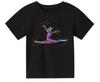 Watercolor Gymnastics Girl Printed New Children's Summer Fashion Polyester Comfortable Short Sleeve Top T-shirt
