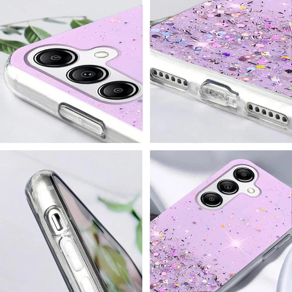 Luxury Bling Glitter Clear Silicon Phone Case for Samsung Galaxy S10 Plus S21 Ultra S21+ 5G Sequins Sparkle Cover