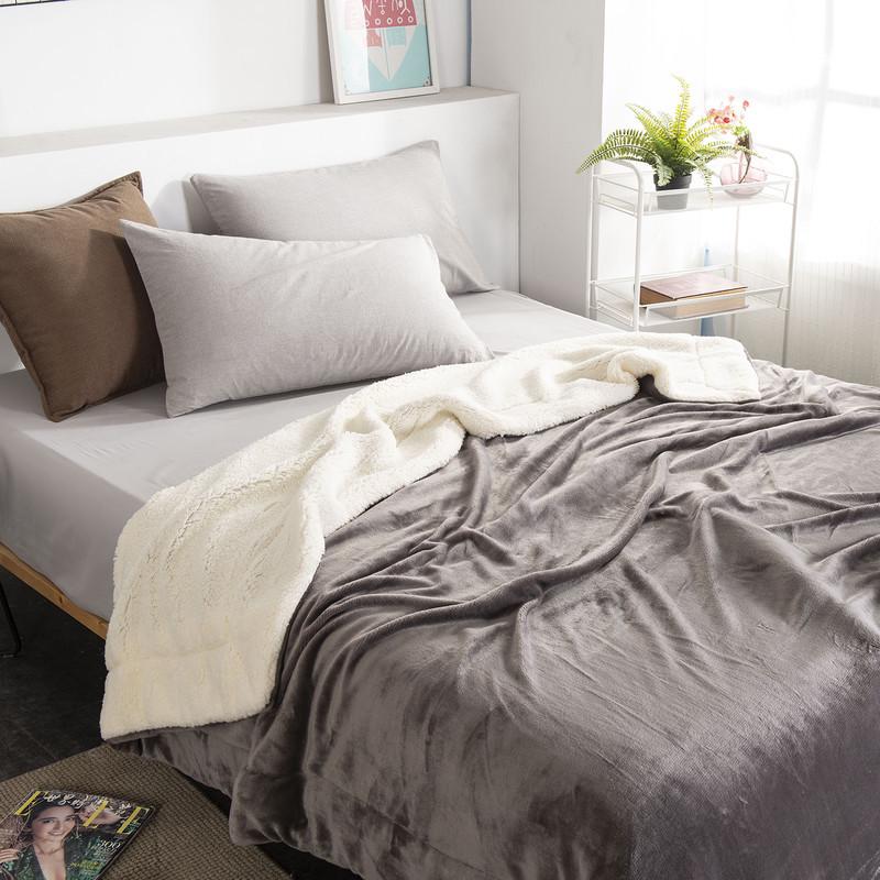 New Double-Layer Thick Lambskin Leisure Blanket for Sofa or Office Nap