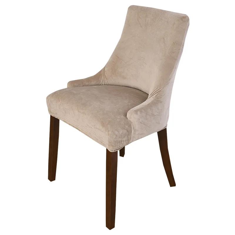 

Velvet Sloping Arm Chair Cover big Size XL Size Wing bakc King Back Chair Covers Elastic Seat Covers For Hotel Party Banquet 1PC Chair Cover