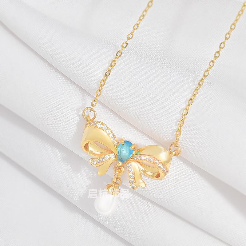 

Кисточка Жемчужный Бант Ожерелье Женское Легкая Роскошь Простое Универсальное Подвеска Аксессуары Подарки Для Друзей