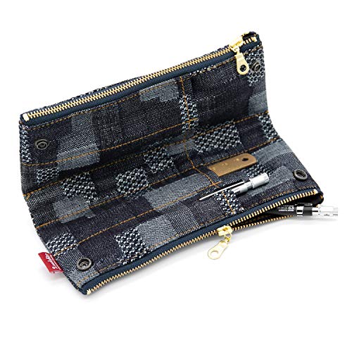 Luddite Bendy Pen Case Denim Patchwork LDD-BNPN-101
