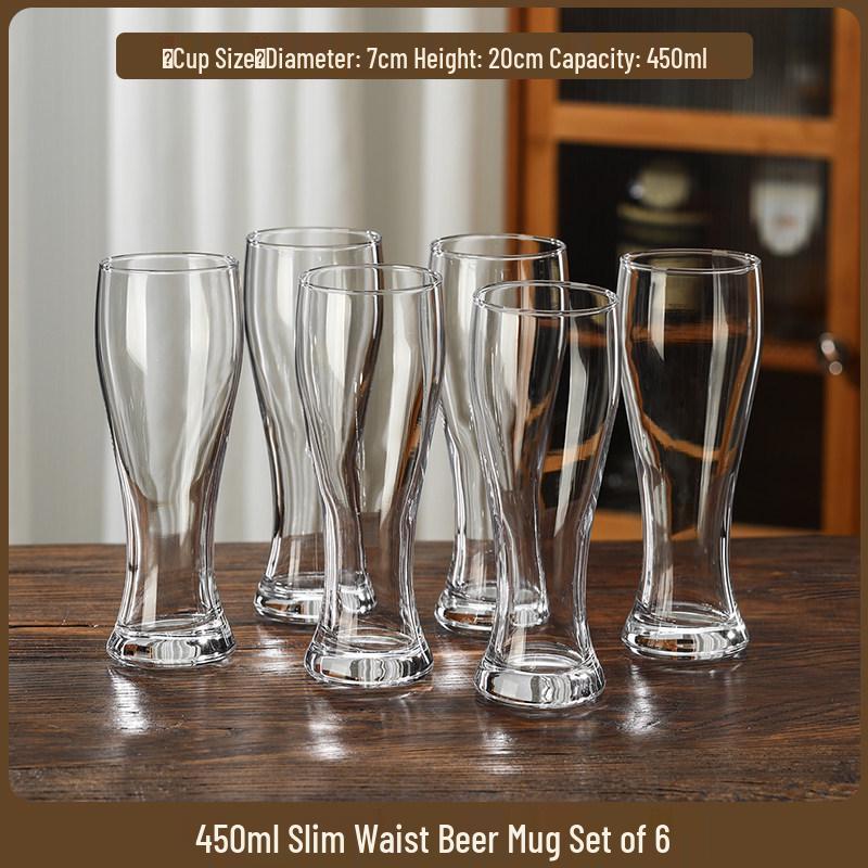 2025 Large Capacity Craft Beer Mug Set - Commercial Grade, Customizable, Thickened Glass for Home and Bar Use