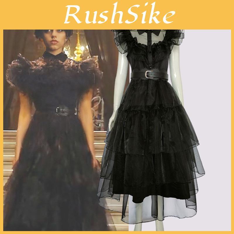 Addams Family Wednesday Costume Anime Ball Women Uniform Outfit Dress Suit