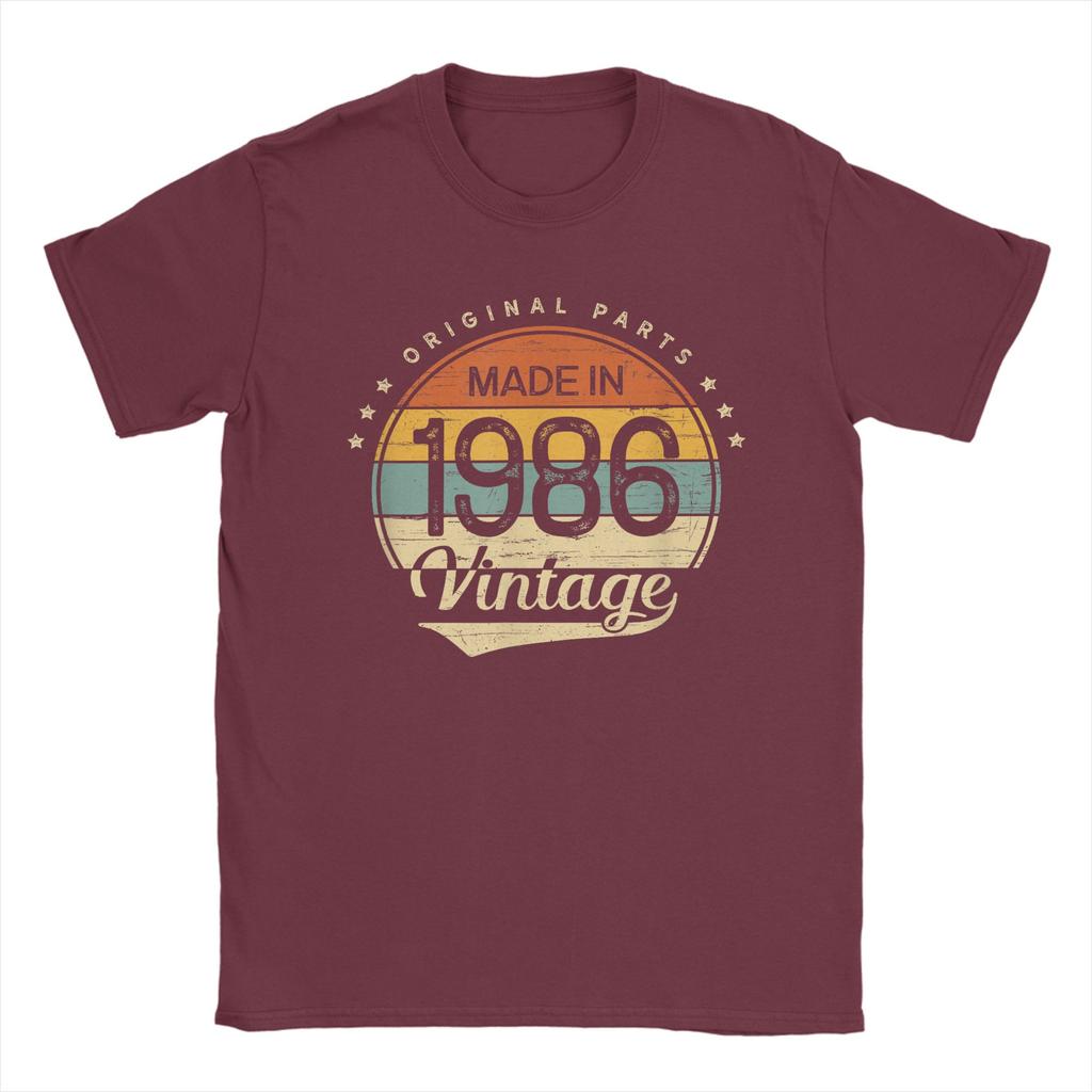 Oversized T Shirt Beach 40th Birthday Classic Vintage 1986 Original Parts Novelty TShirts Cotton Tshirt Men Classic Top Tees
