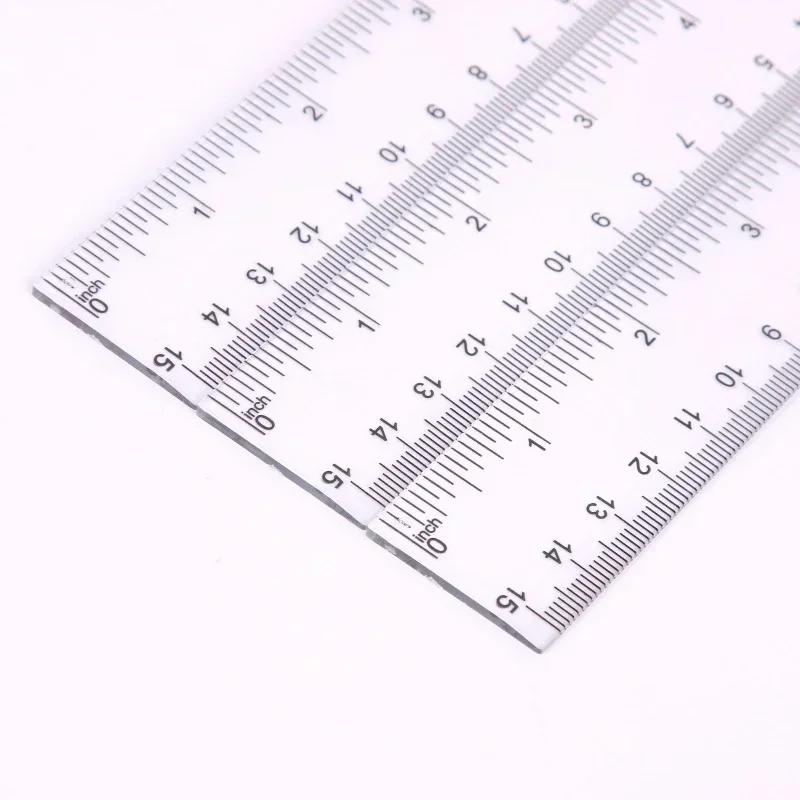 15cm 20cm 30cm Straight Ruler Transparent Plastic Ruler Drawing Tool Desk Accessories Student Stationery School Office Supplies