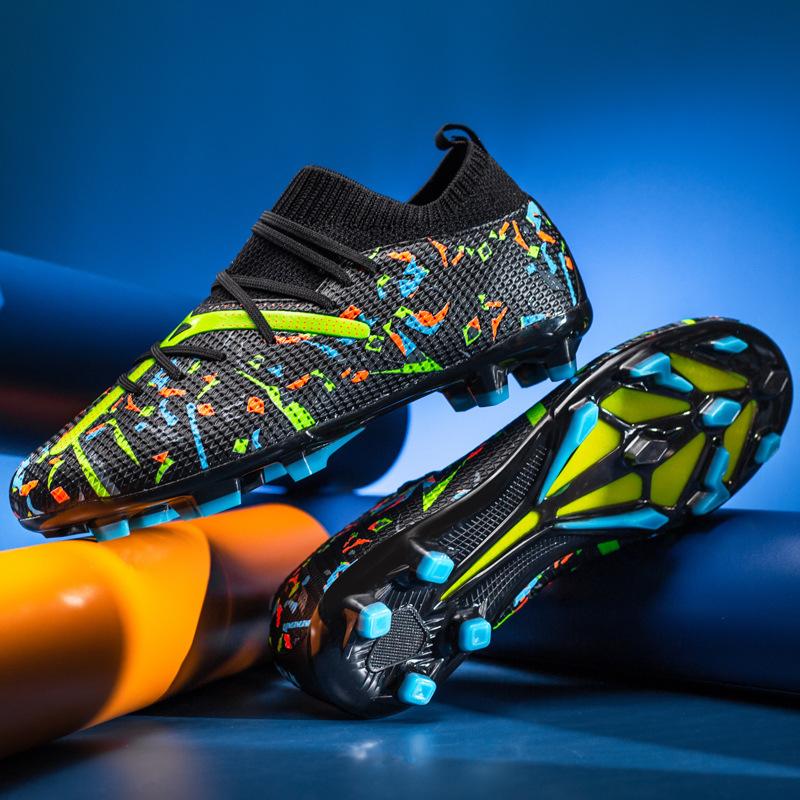 2025 Seamless Cut Competition Indoor and Outdoor Training 2025 New Knitted Fg Long and Short Nails Men's Football Shoes