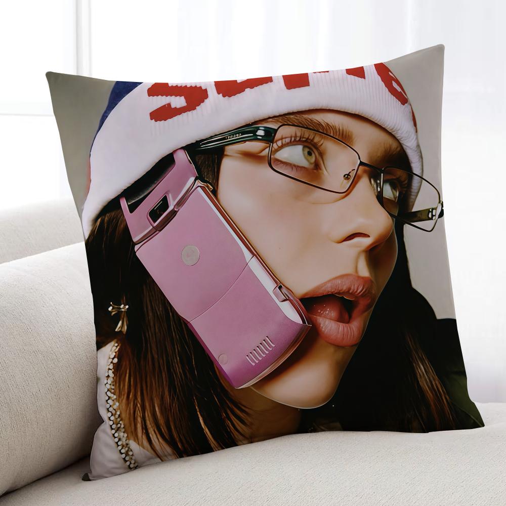 Singer B-Billie E-Eilish-ES Cushion Cover Home Bedding Sofa Living Room Pillowcase Simple Soft Skin Cushion Cover Party Gift
