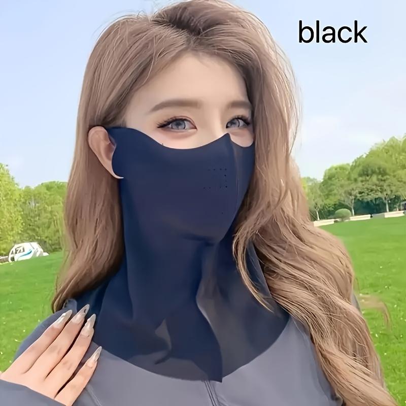 Elegant Face Mask for Women - Breathable, Sun-Protective Neck Cover with Dotted Design, Ideal for Outdoor Activities and Beach