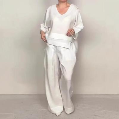 2025 Women's Fashion Casual Plus Size Irregular Cotton Linen Set.