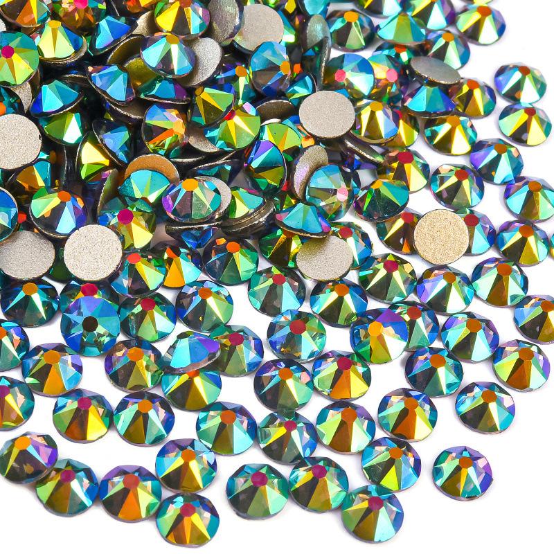 16 Cut Sides Eight Big And Eight Small Imitation Austrian Flat Bottom Drill Nail Drill Ab Color Diy Mobile Phone Case Glass Accessories Rhinestone