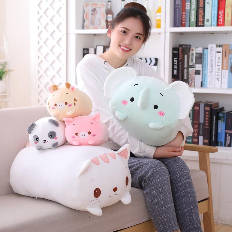 Animal Plush Throw Pillows and Festival Doll Figurines Gift Set