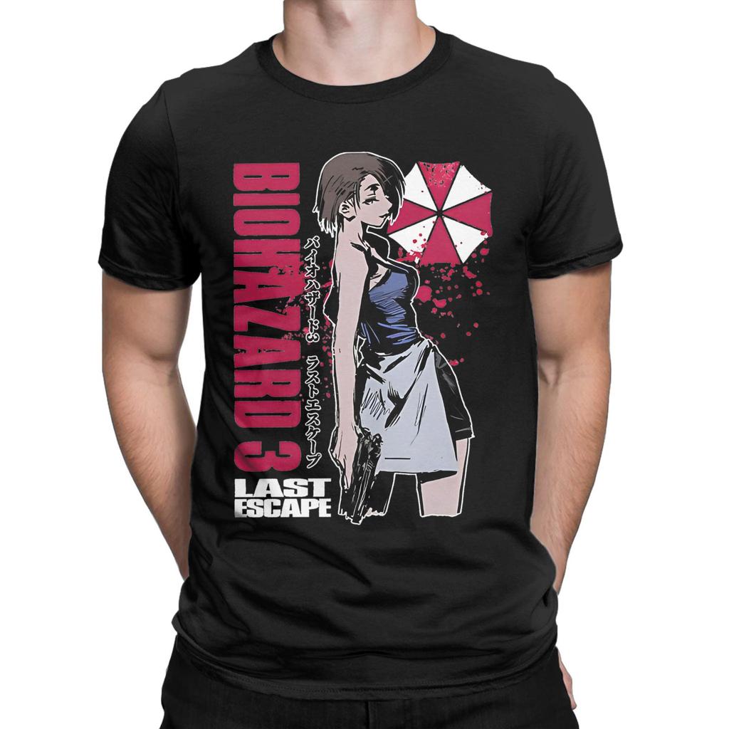 Men T-Shirt Residents Evils Biohazards 3 Funny Cotton Tee Shirt Short Sleeve Jill Valentine T Shirt Crew Neck Clothes
