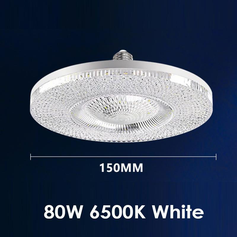 E27 LED Plafondlamp 6500K Koel Wit, Kristal Design Super Heldere Lamp, Oogbescherming Vrij van Knipperen 220V voor Huis Slaapkamer Woonkamer 80W