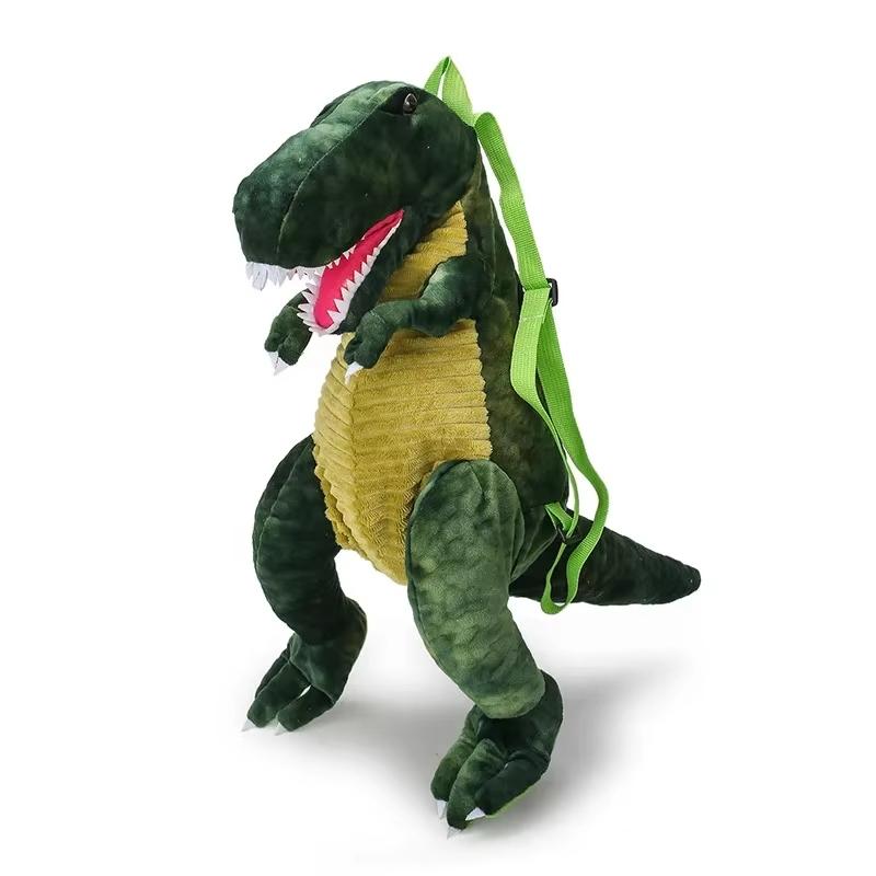 Plush T-Rex Backpack for Kids Dinosaur Bag for Kids with Adjustable Straps & Zipper Dino Costume Accessories for Boys Girls