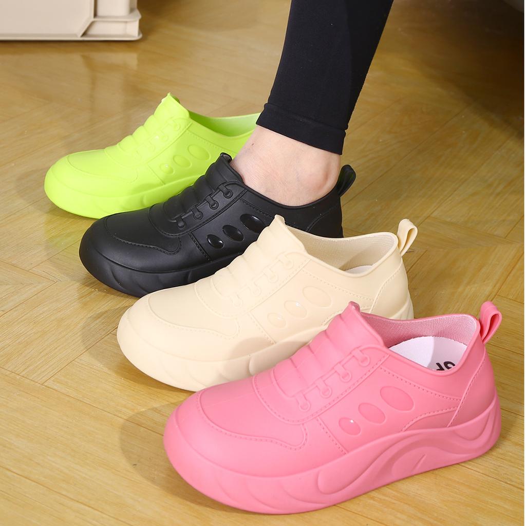 New Inner Height Increase Fashion Short Rain Shoes Women's Rain Shoes Car Wash Vegetable Waterproof Shoes Warm Work Water Shoes