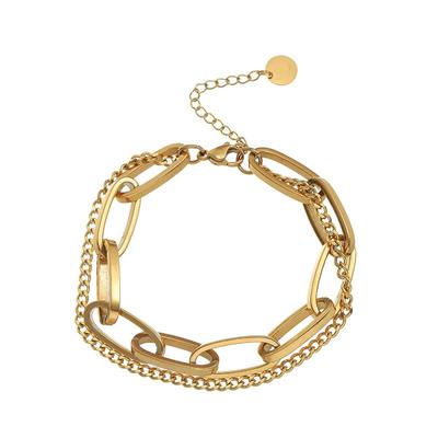 Hochwertiges Mode-Gliederarmband aus Edelstahl für Damen Exquisites goldenes Metallarmband Schmuck Mädchen Strand Geschenk