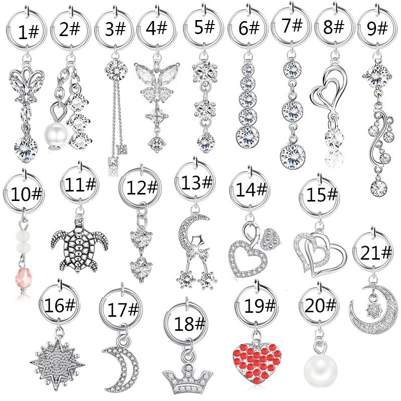 

1 шт., нержавеющая сталь, без пирсинга, поддельное кольцо для пупка, циркониевые серьги-гвоздики для пупка, ювелирные изделия для пирсинга 8#