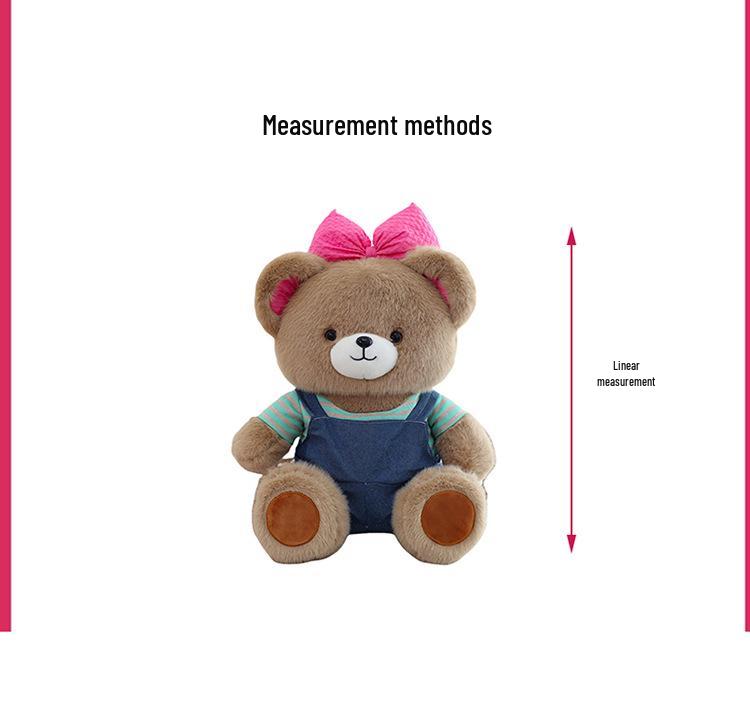 Pink Bow Fifi Bear Plush Doll - Cute Cartoon Animal Toy for Birthdays and Hugs