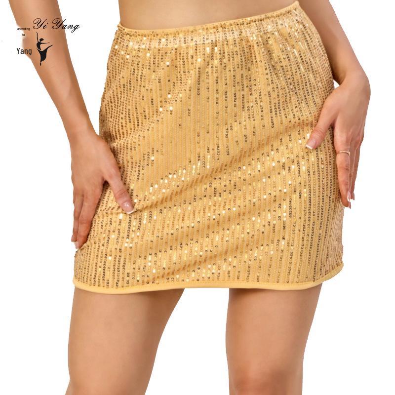 High Waist Sequin Bodycon Mini Skirt - European & American Nightclub Party Wear