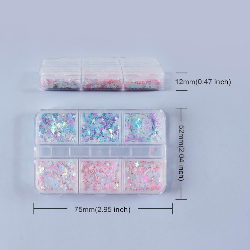 Iridescence Stars Moons Glitter Nails Accessories Decor Mermaid Sequin Nail Art Supplies For Professionals Flakes Nail Parts