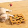 Interactive Cat Toy Puzzle Box Wooden Treat Maze Play For Toy Box Fun Interactive Cat Toy Hide and Seek Cat Agility Toys