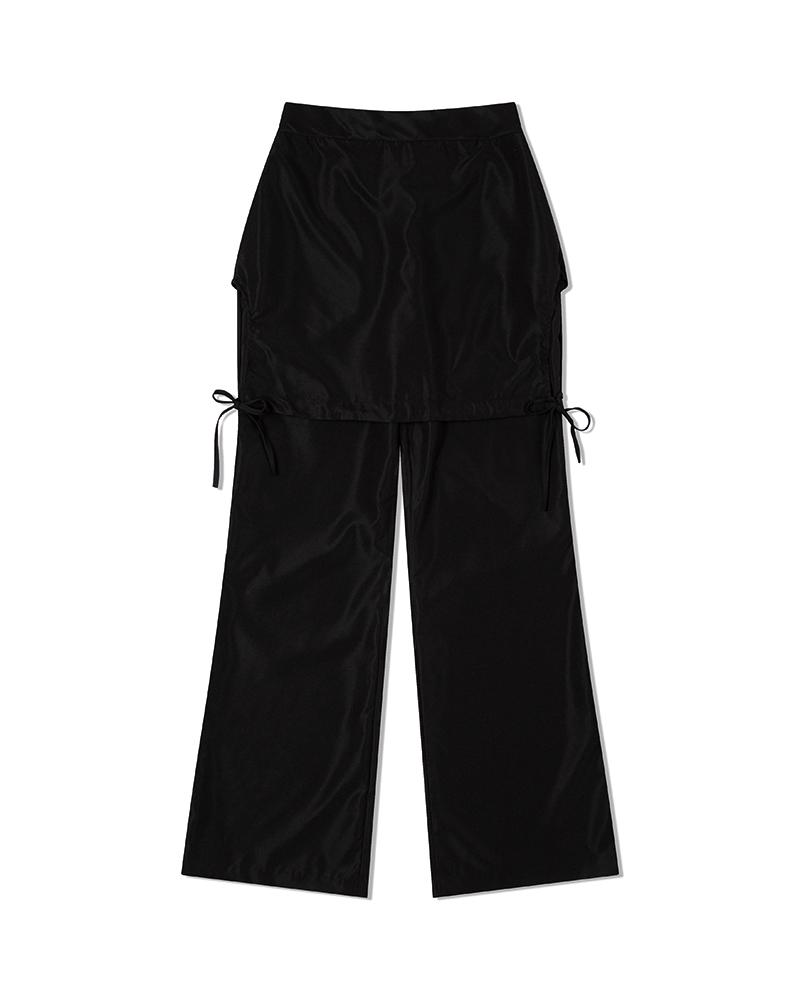 MOAA Wrap Skirt Bootcut Trousers (Black)