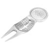Zinc Alloy Golf Divot Repair Tool Magnet with Marker Line for Training Practicing(silver)