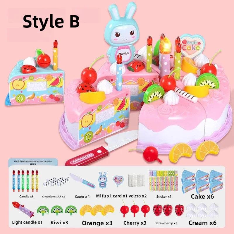 

Children Pretend Cake Goodies Play Simulated Kitchen Toys Plastic Cutting Food Kids Toy Object Cognition Boys Girl Birthday Gift