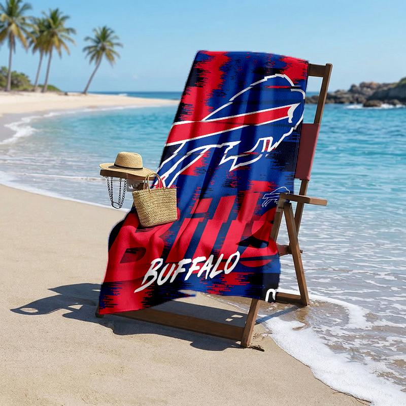 Bills Team Fashion Beach Towel: Ideal for Summer Adventures Soft, absorbent and quick drying suitable for swimming and bathing