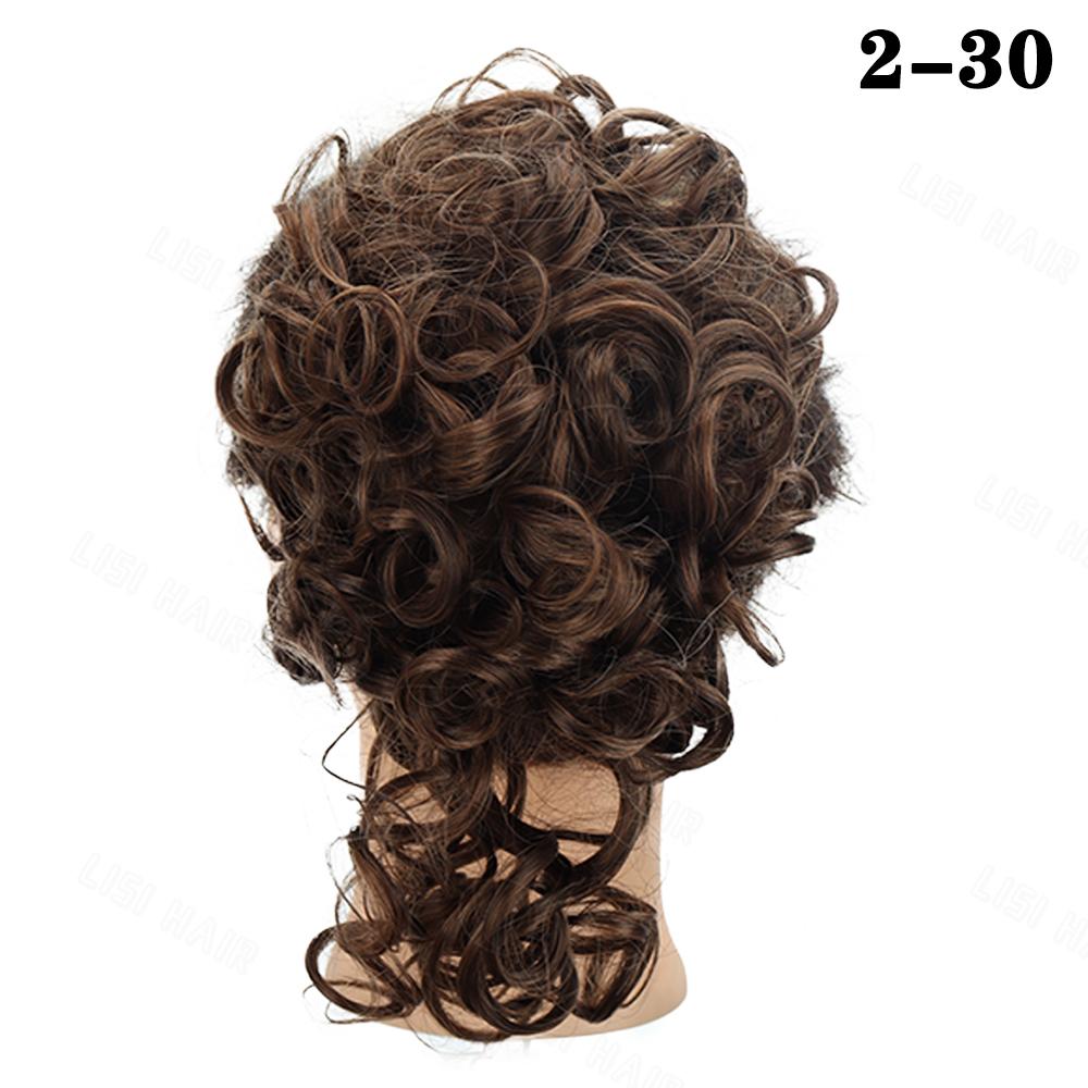 

LISI HAIR 1pcs Messy Hair Pun Hair Elastic Drawstring Loose Large Curly Synthetic Short Pun Ponytail Extensions For Women Косплей Одяг 25cm