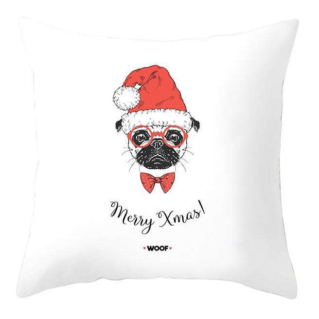 Cartoon Christmas Dog Car Pattern Pillow Case Festive Home Decoration Office Car Cushion Pillow Case