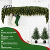 Artificial Christmas Decor Pre-Lit Garland Decoration, Real Touch Cedar Cypress Pine Greenery with Decorative for Holiday Parties LED Light