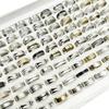 20pcs/Lot Factory Mix Style Simple Stainless Steel Finger Rings Men Women New Gifts Jewelry Bar Wide Joint Ring