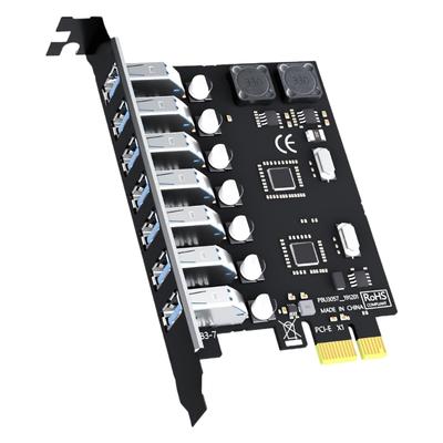 7 Port USB3.0 PCIE Expansion Card PCIE To USB3.0 Board 5Gbps Adapter Controller Replacement for Desktop PC Accessories