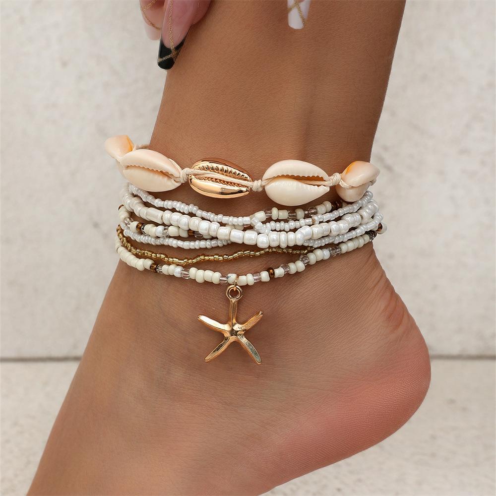 20 Stück/Set Böhmische gedrehte Schlangenketten-Fußkettchen für Damen Sommer Strand Vintage Einfaches Fuß-Knöchelarmband am Bein Schmuck Geschenke