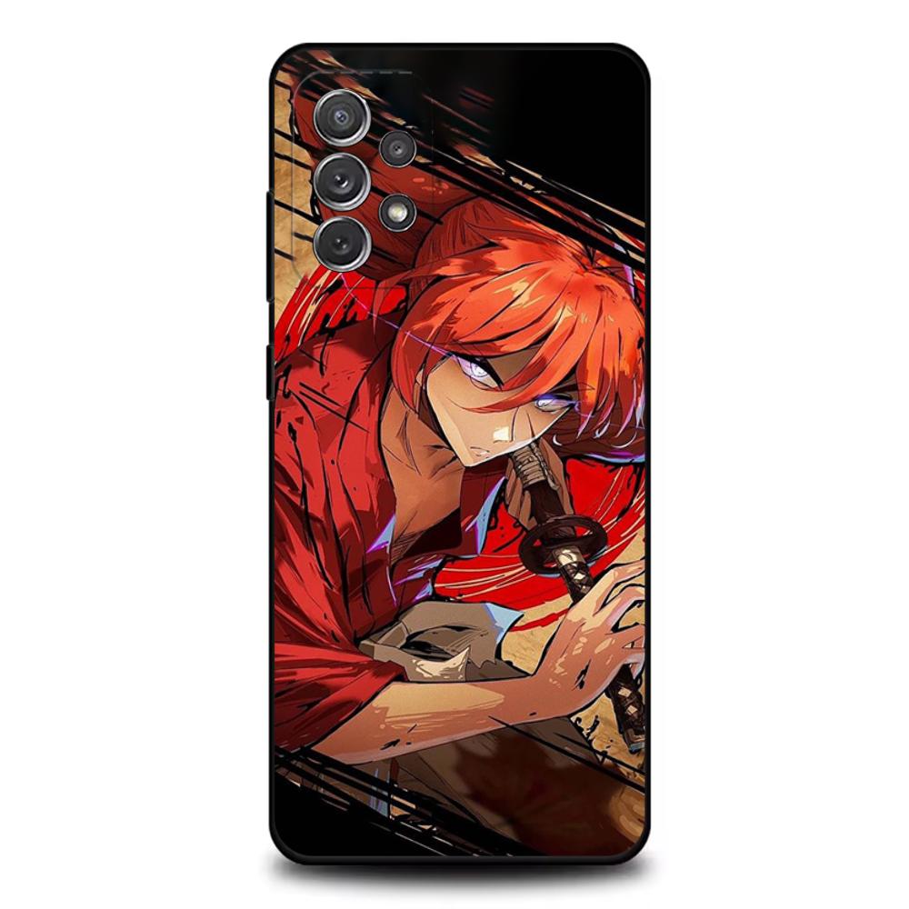 Cool Comics R_Rurouni Kenshin Phone Case For Samsung S25,S24,S21,S22,S23,S30,Ultra,S20,Plus,Fe,Lite,Note,10,9,5G Black Cover