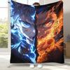 Anime HXH Hunter X Hunter Killua Zoldyck Cartoon Flannel Blanket,Ultra Soft Plush Throw for Home Bedroom Bed Sofa Cover Office