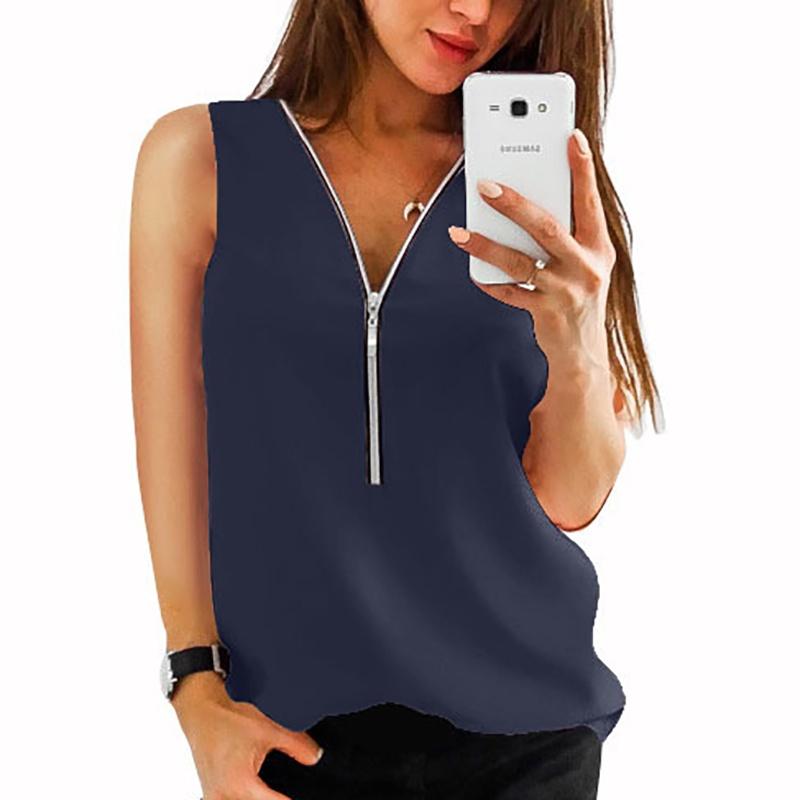 Fashion Women Summer Vest Top Featuring Stylish Sleeveless Design And Comfortable Chiffon Fabric