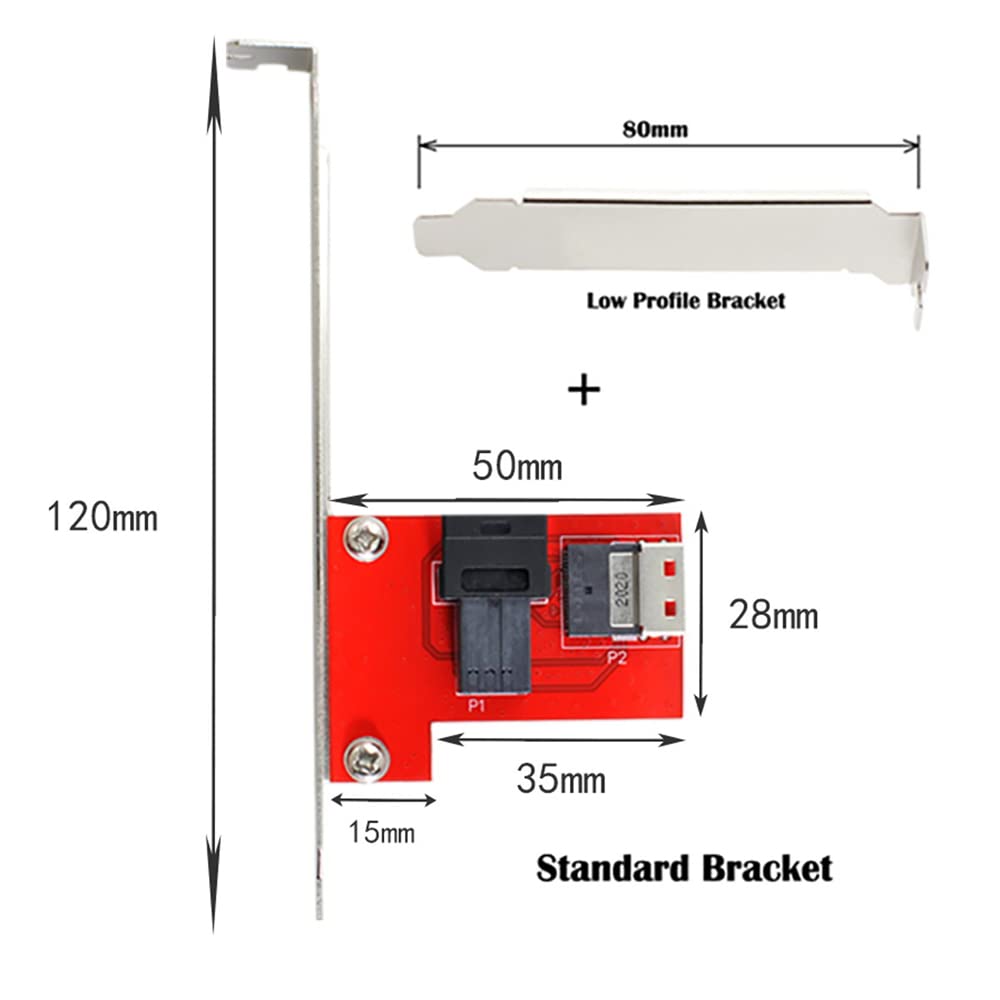 NFHK PCI-Express 4.0 Slimline SAS SFF-8654 to HD SFF-8643 PCBA Female Adapter with Bracket
