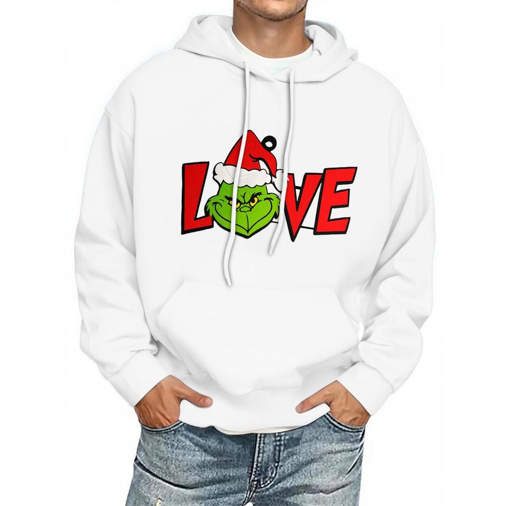 Men's Print Hooded Sweatshirt Long-Sleeve Casual Pullover Hoodie Hooded Sweatshirt